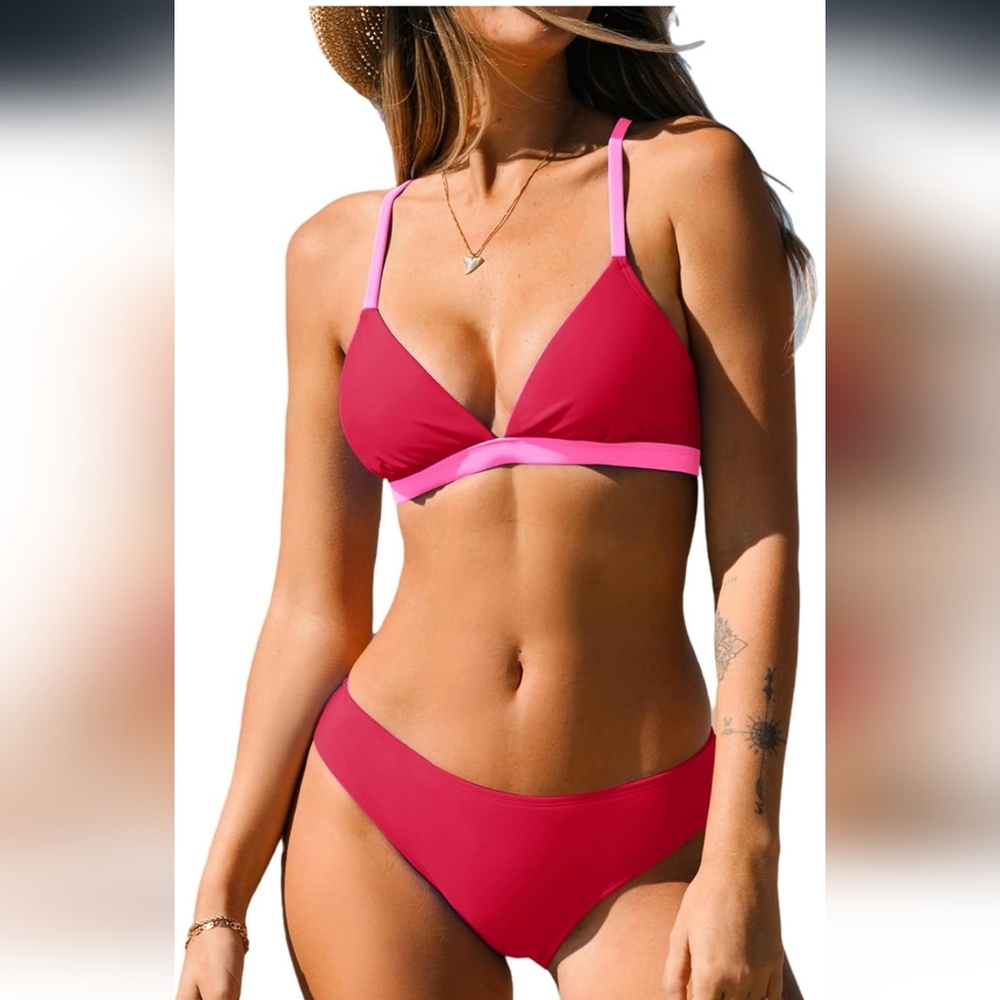 Nwt Size M Women's Pink Bikini Set
